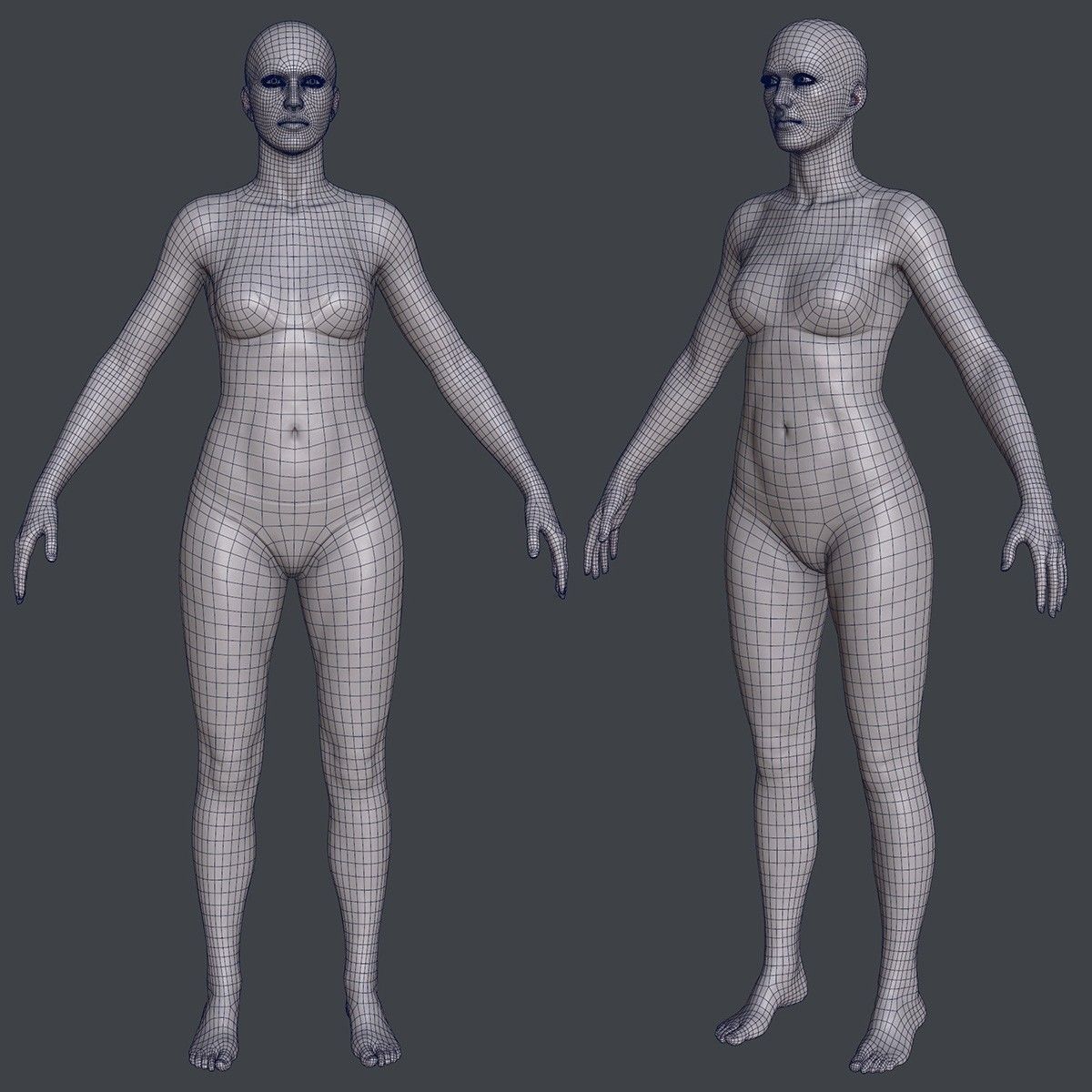 Female 1 - clothing 1 - Full Pack Low-poly 3D model_9