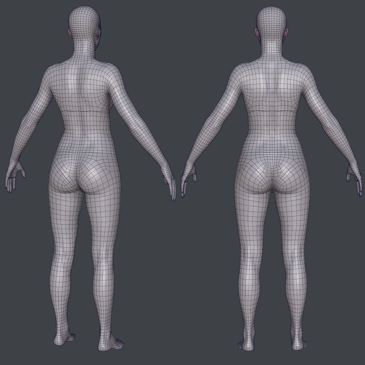 Female 1 - clothing 1 - Full Pack Low-poly 3D model_10