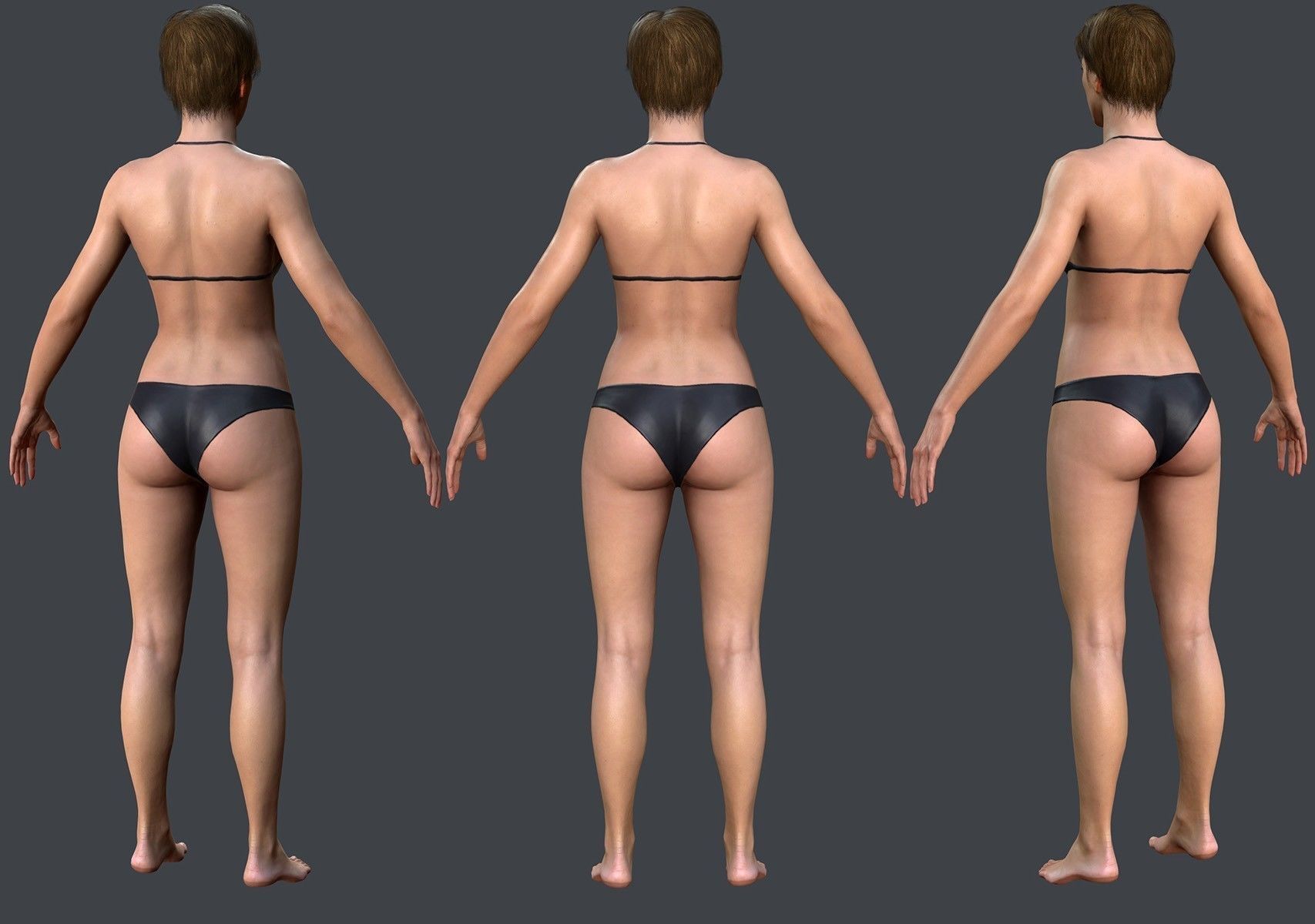 Female 1 - clothing 1 - Full Pack Low-poly 3D model_8