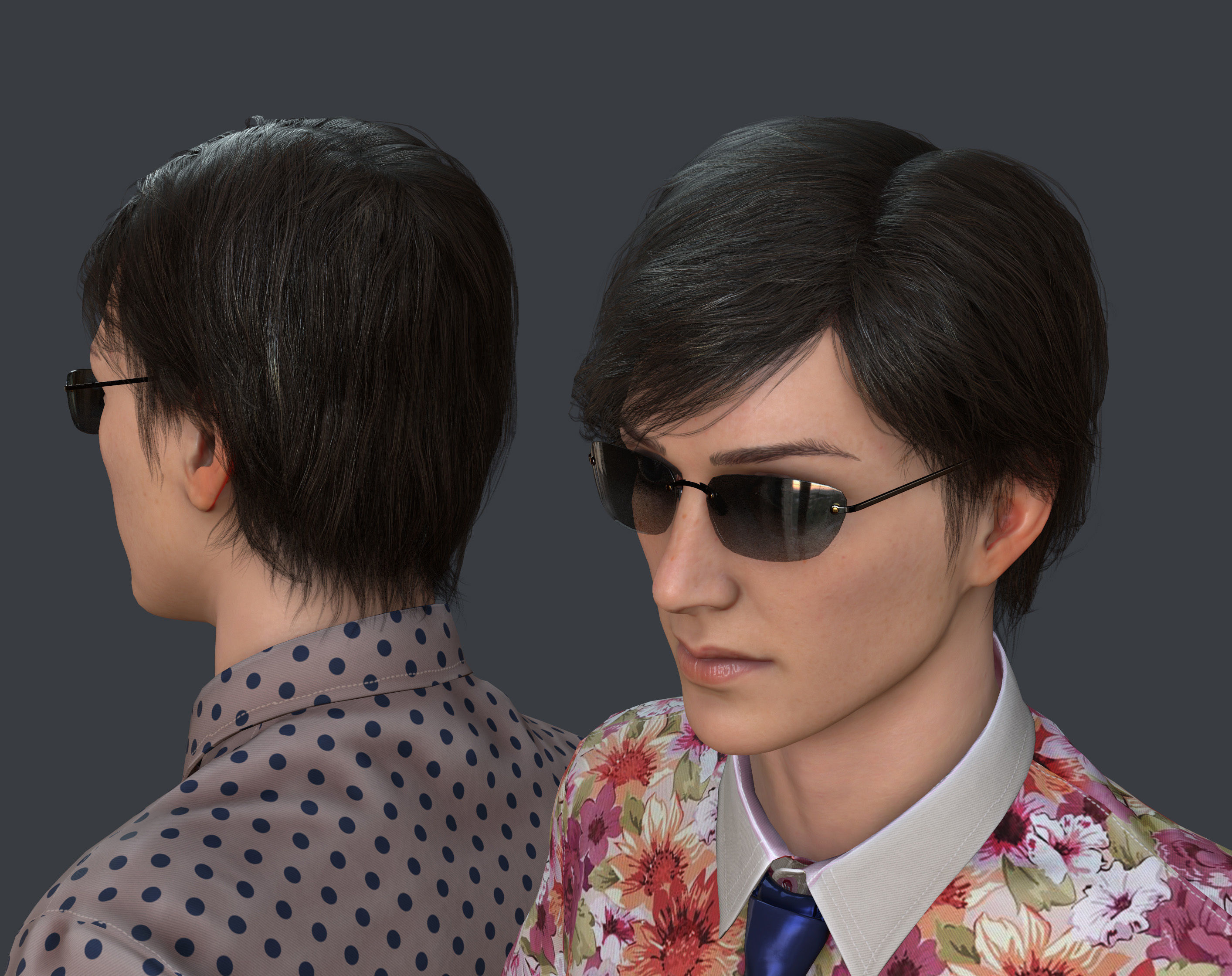 Female 1 - clothing 1 - Full Pack Low-poly 3D model_5