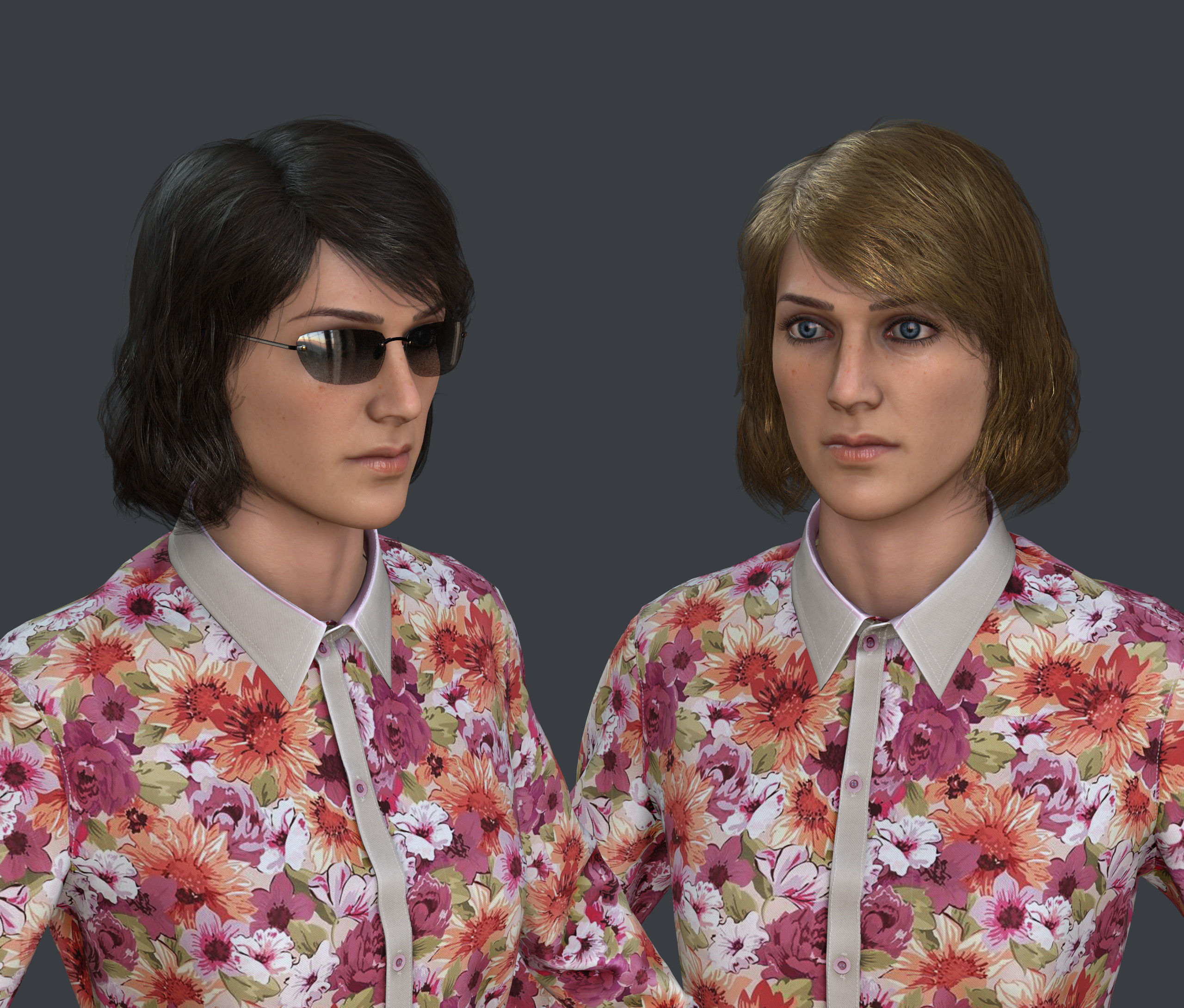 Female 1 - clothing 1 - Full Pack Low-poly 3D model_6