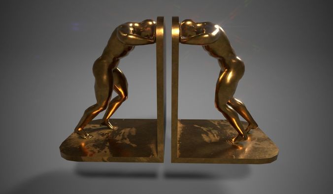 Bronze bookends Pose03 3D model