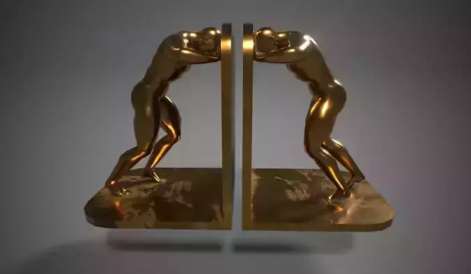 Bronze bookends Pose03 3D model