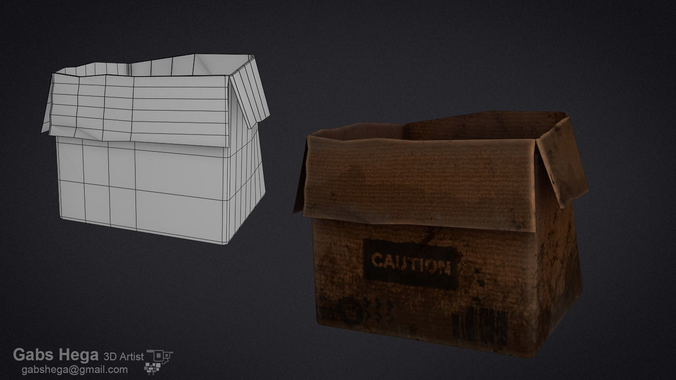 Box game asset Low-poly 3D model
