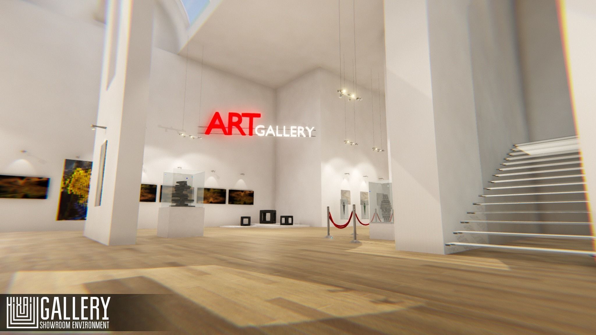 Gallery - Showroom Environment Low-poly 3D model_2