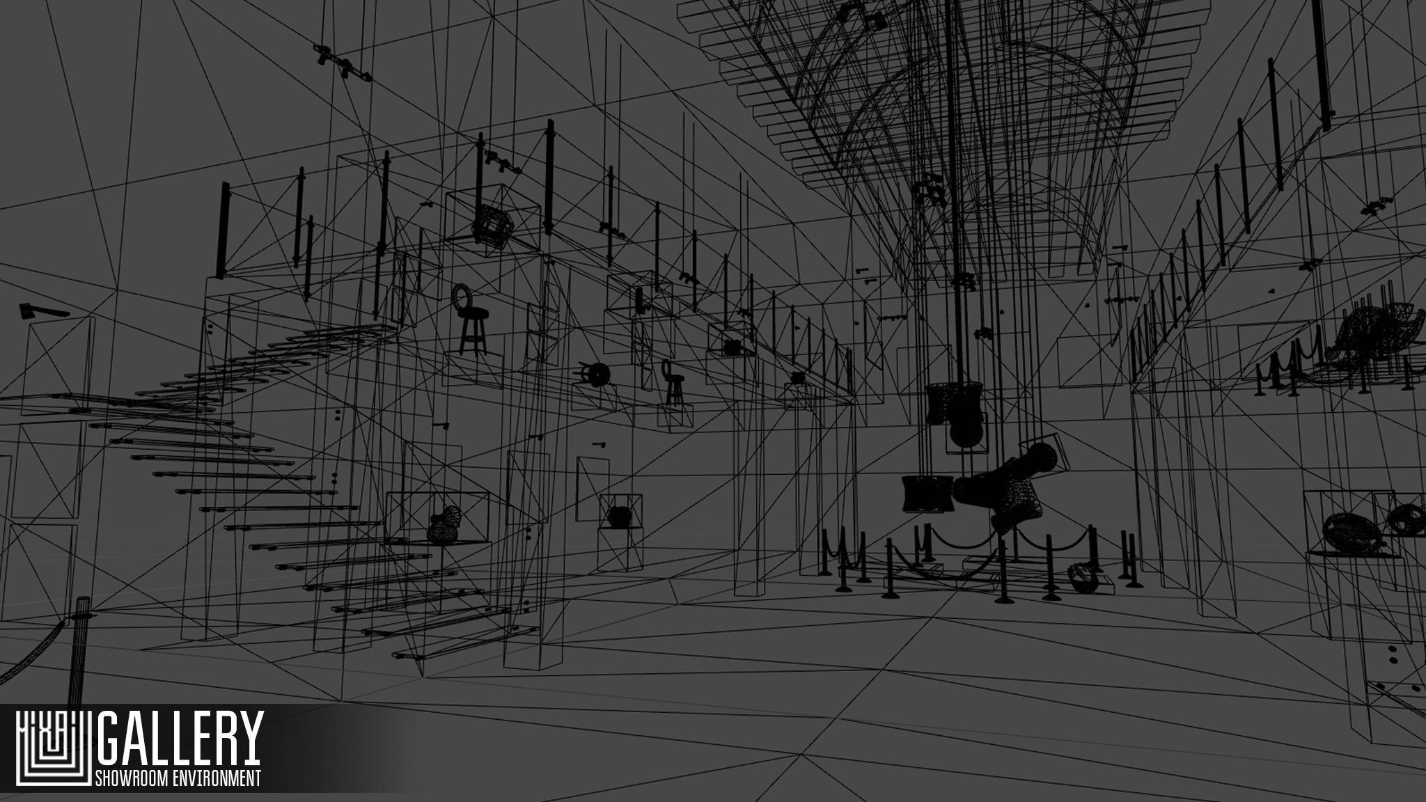 Gallery - Showroom Environment Low-poly 3D model_9