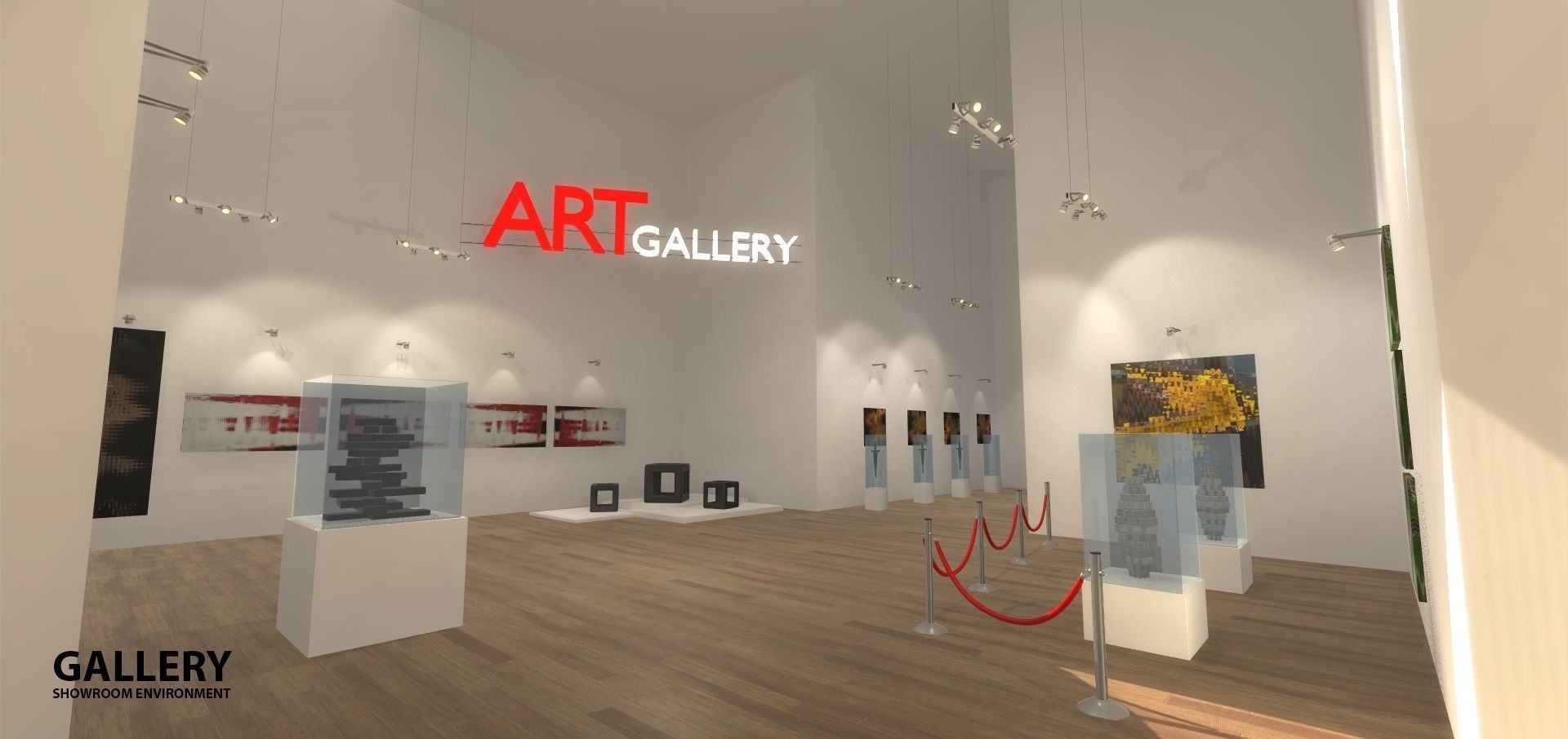 Gallery - Showroom Environment Low-poly 3D model_17
