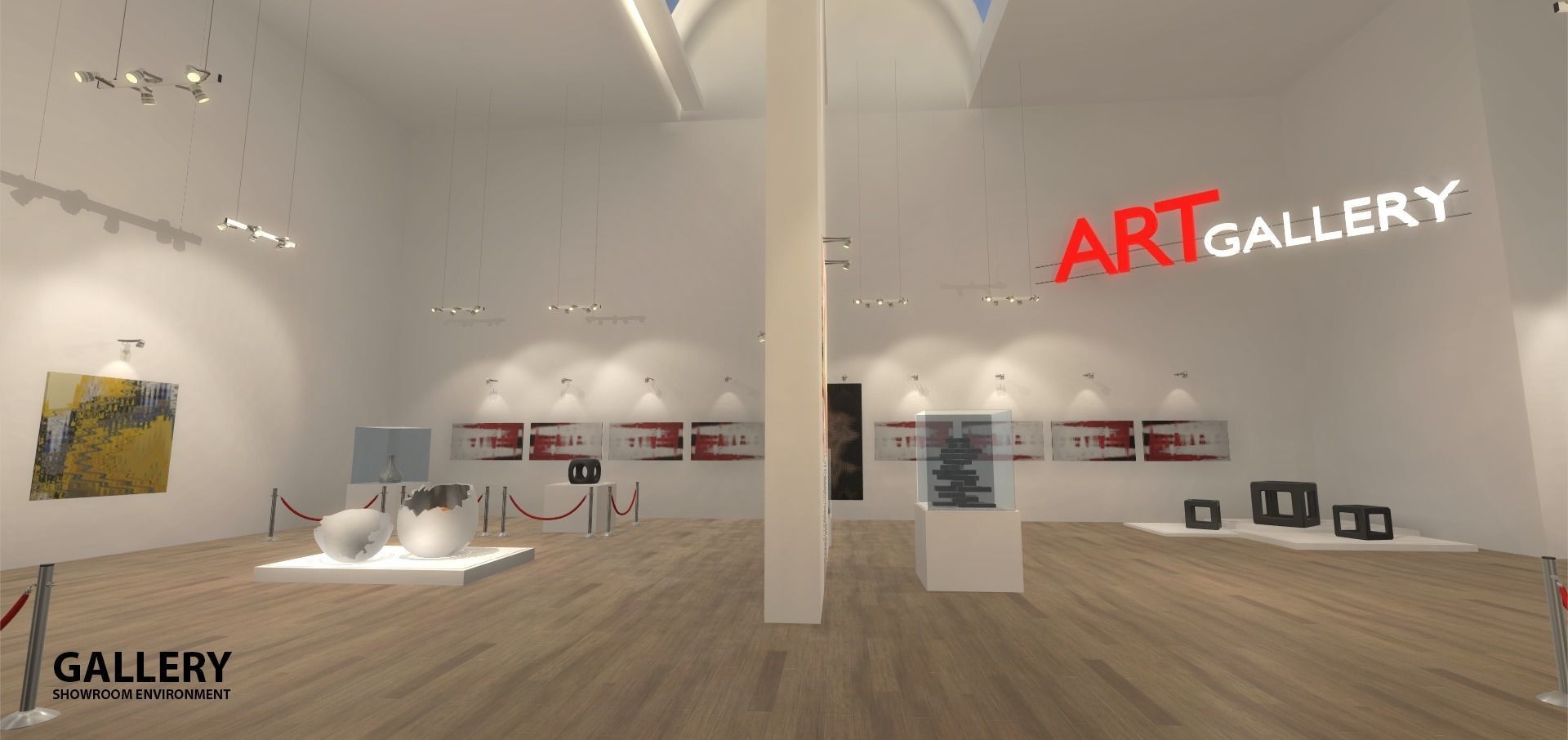 Gallery - Showroom Environment Low-poly 3D model_16