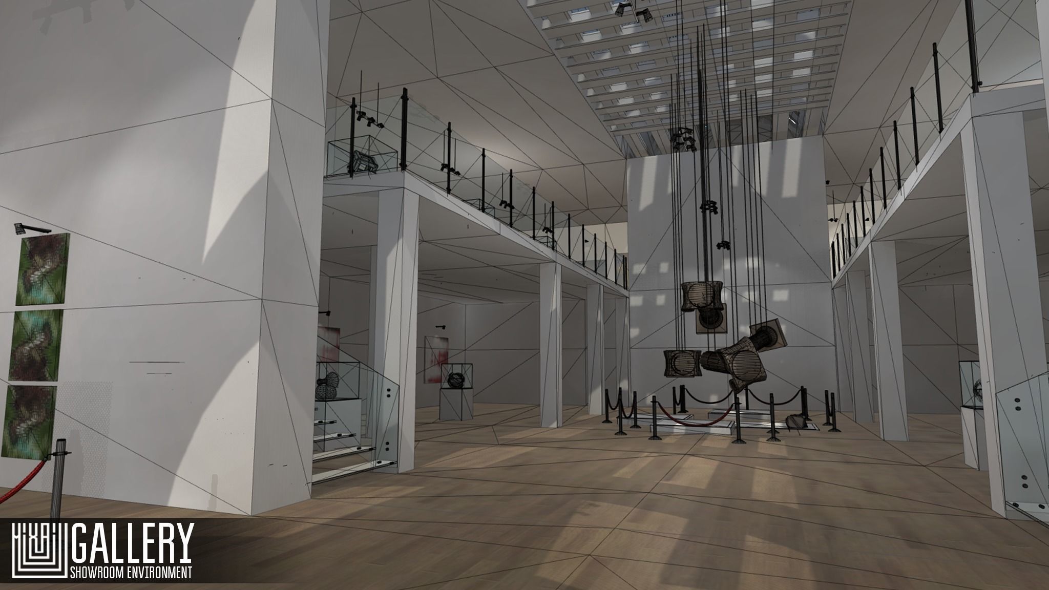 Gallery - Showroom Environment Low-poly 3D model_10