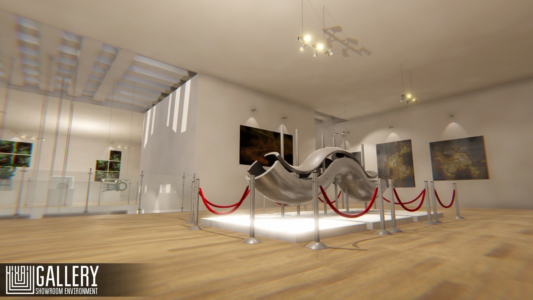 Gallery - Showroom Environment Low-poly 3D model_5