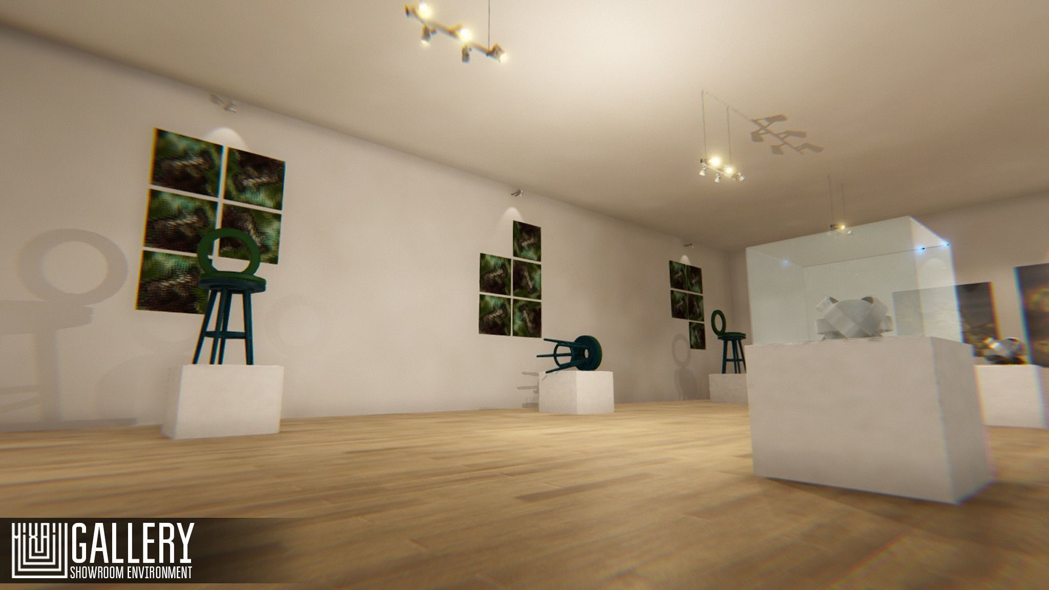 Gallery - Showroom Environment Low-poly 3D model_3