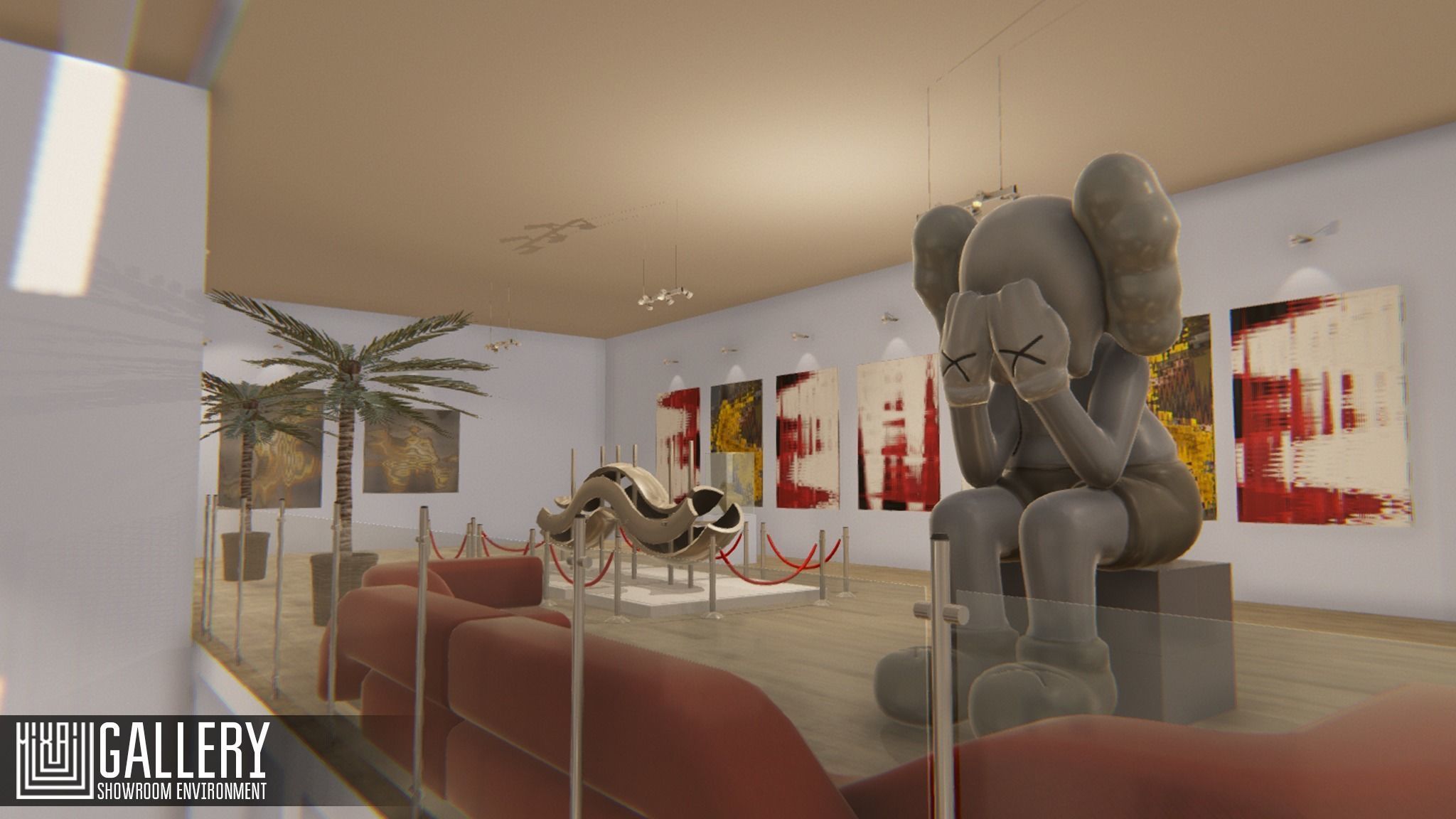 Gallery - Showroom Environment Low-poly 3D model_4