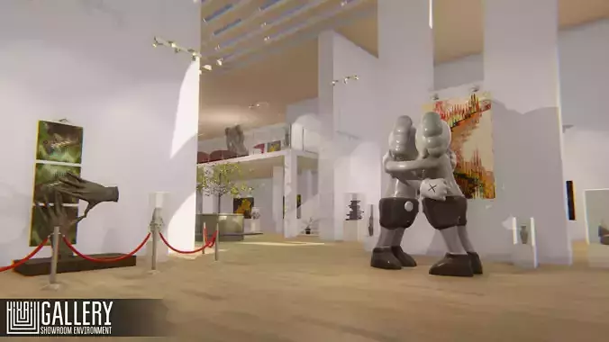 Gallery - Showroom Environment Low-poly 3D model