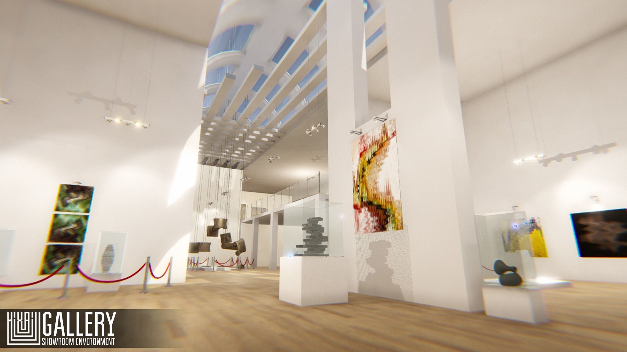 Gallery - Showroom Environment Low-poly 3D model_1