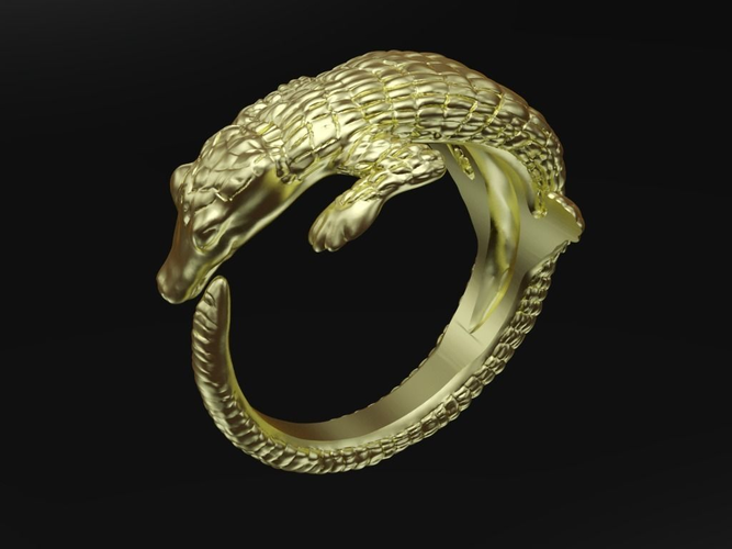 Crocodile ring 3D print model