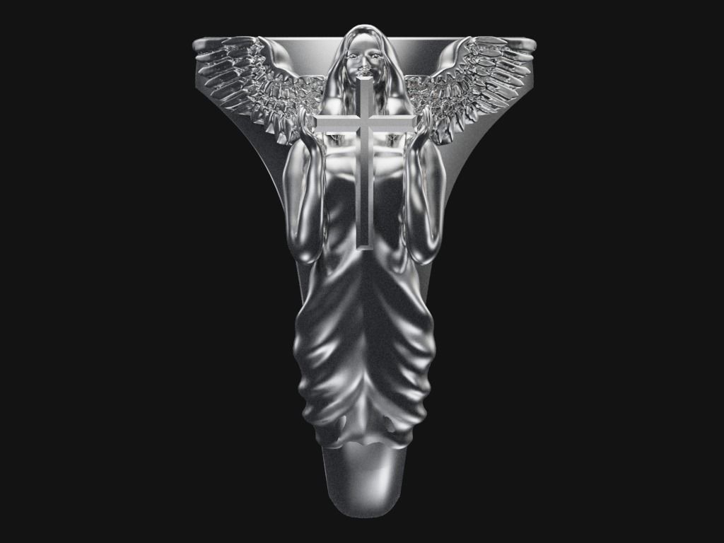 Angel ring 3D print model_2