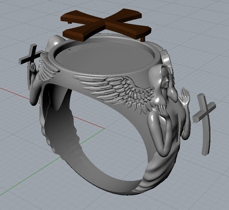 Angel ring 3D print model_6