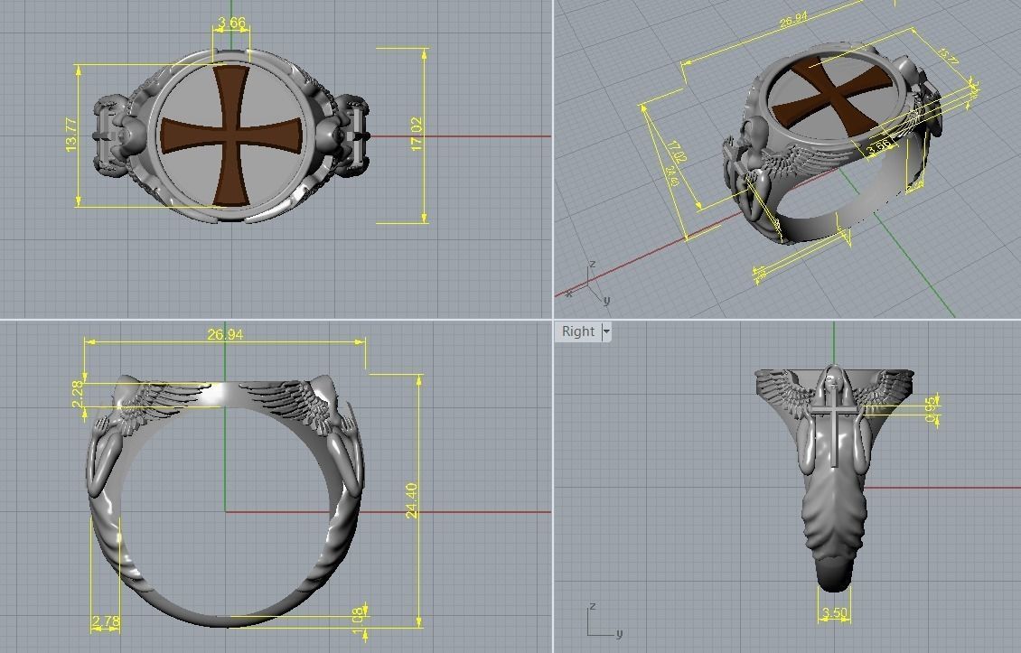 Angel ring 3D print model_7
