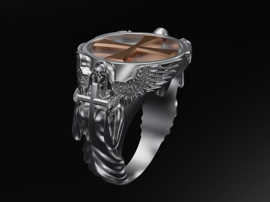 Angel ring 3D print model_0