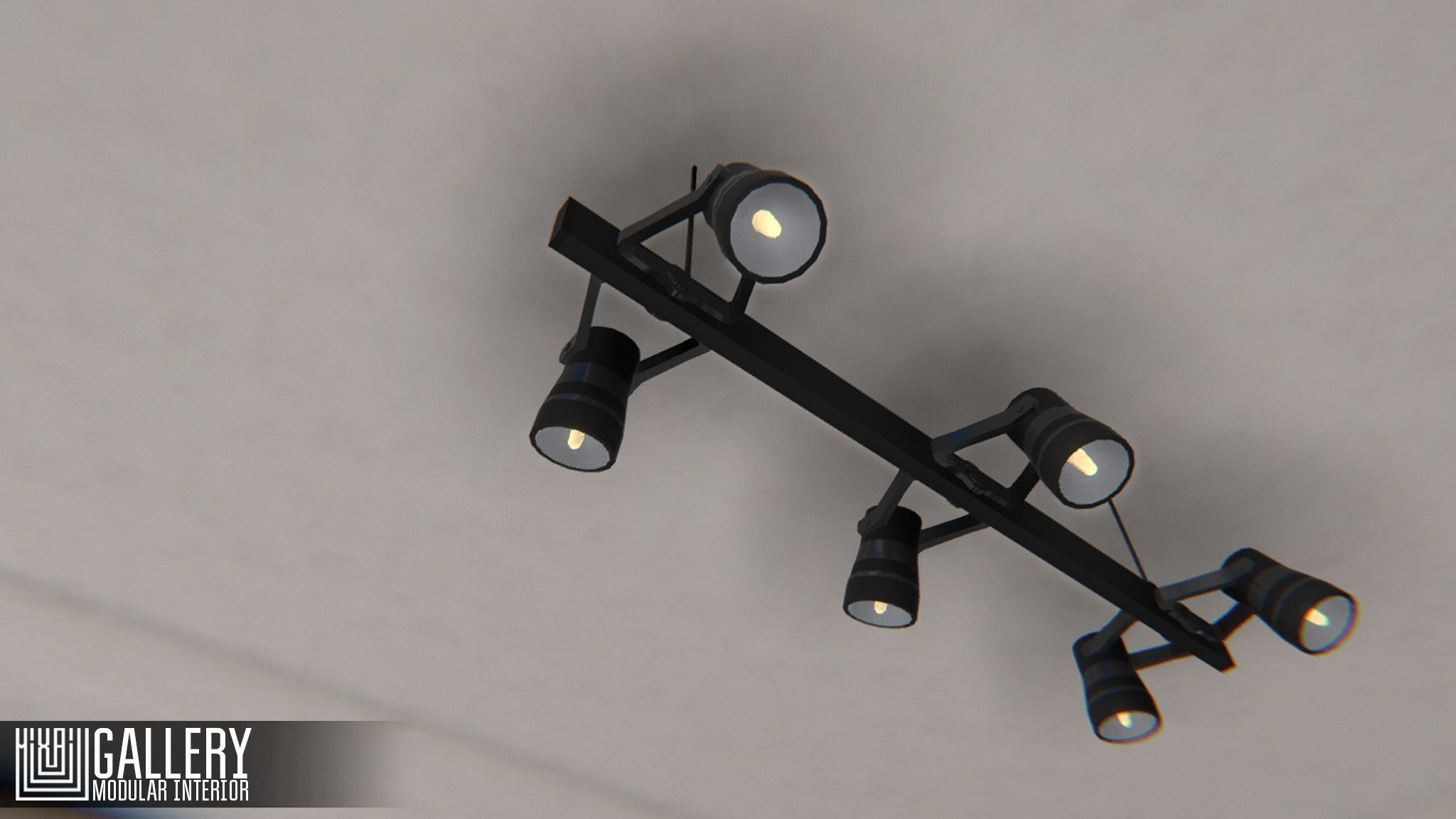 Gallery - modular interior Low-poly 3D model_8