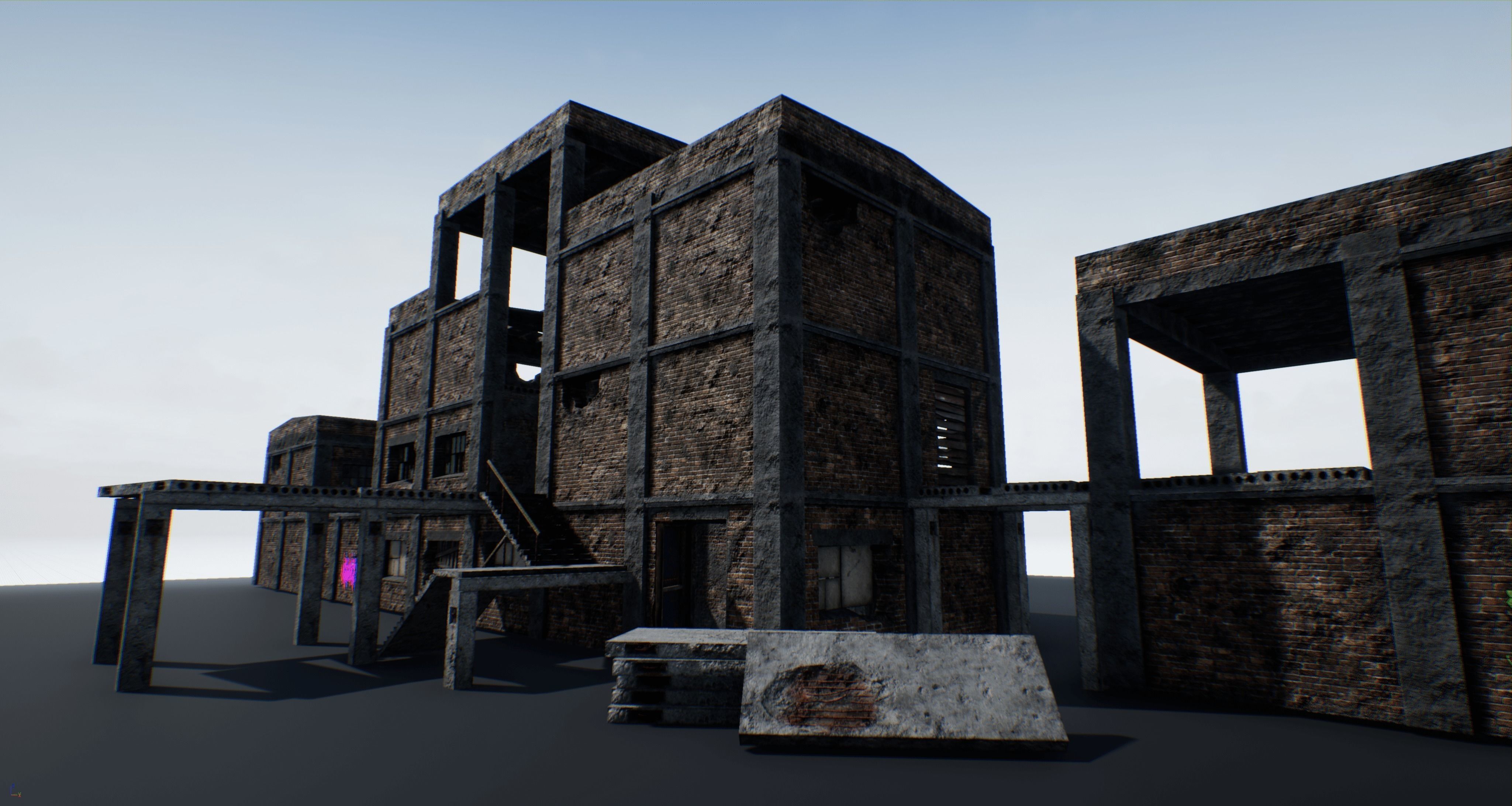 Modular Abandoned Building PBR Low-poly 3D model_6