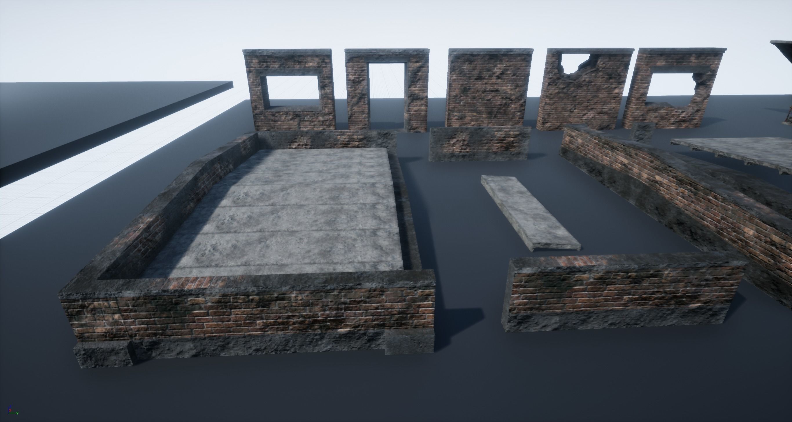 Modular Abandoned Building PBR Low-poly 3D model_19