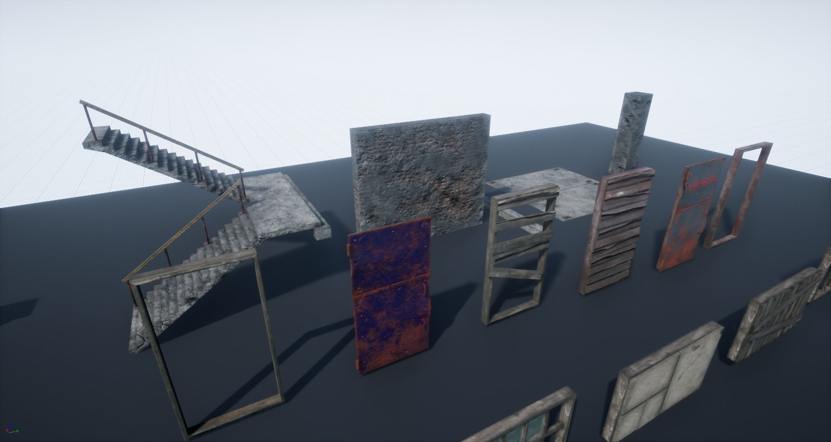 Modular Abandoned Building PBR Low-poly 3D model_18