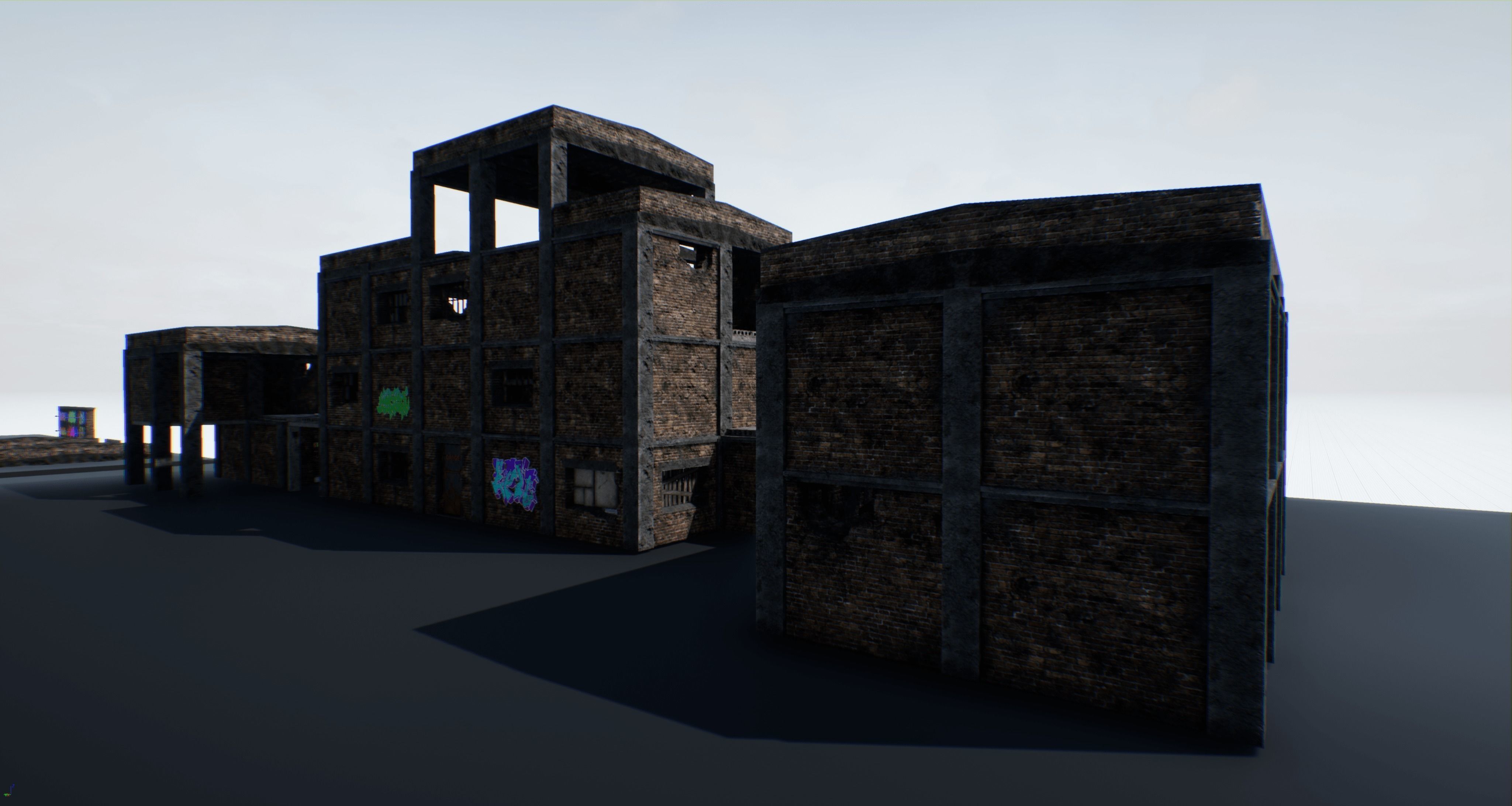 Modular Abandoned Building PBR Low-poly 3D model_9