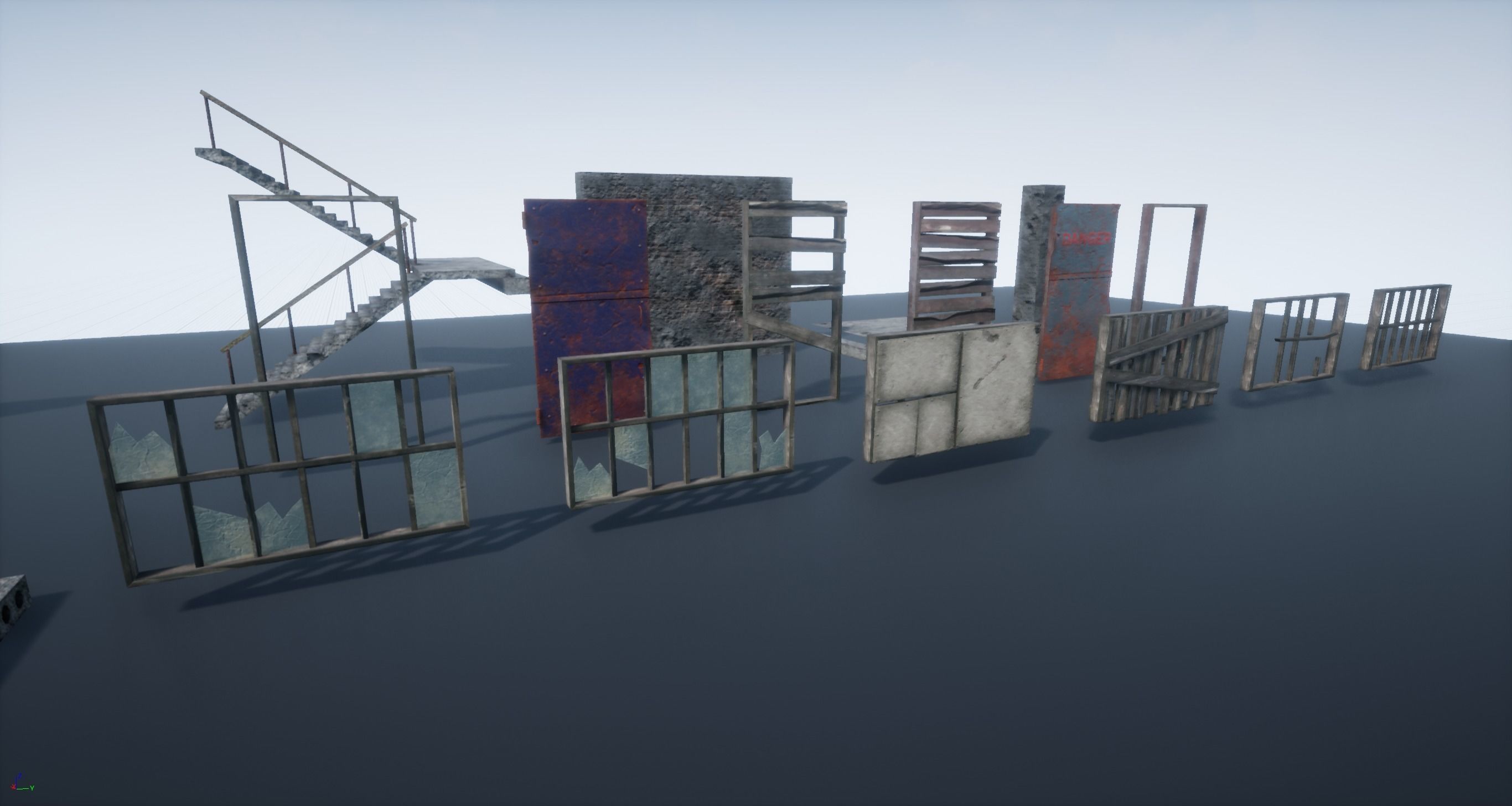 Modular Abandoned Building PBR Low-poly 3D model_21