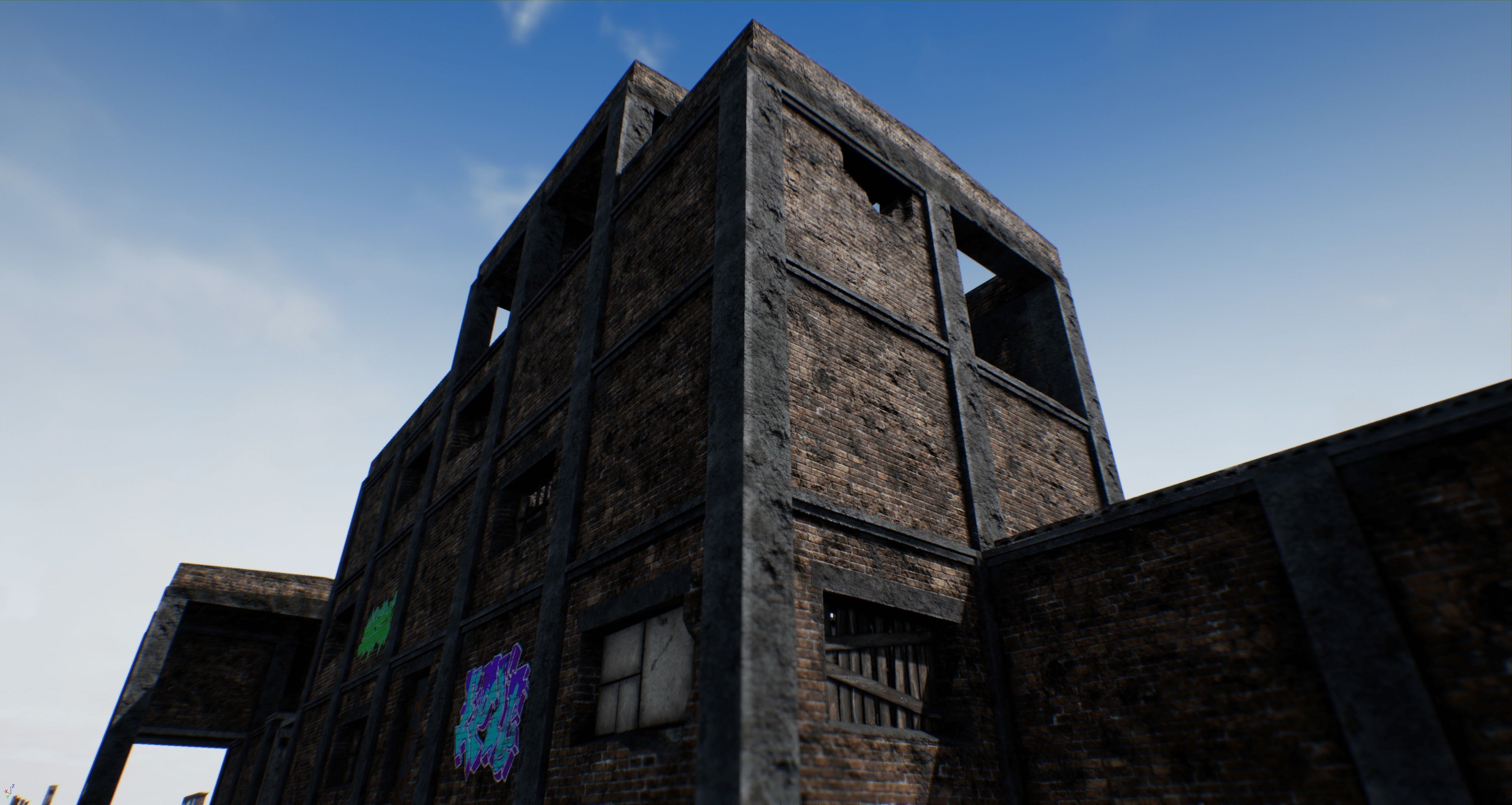 Modular Abandoned Building PBR Low-poly 3D model_5
