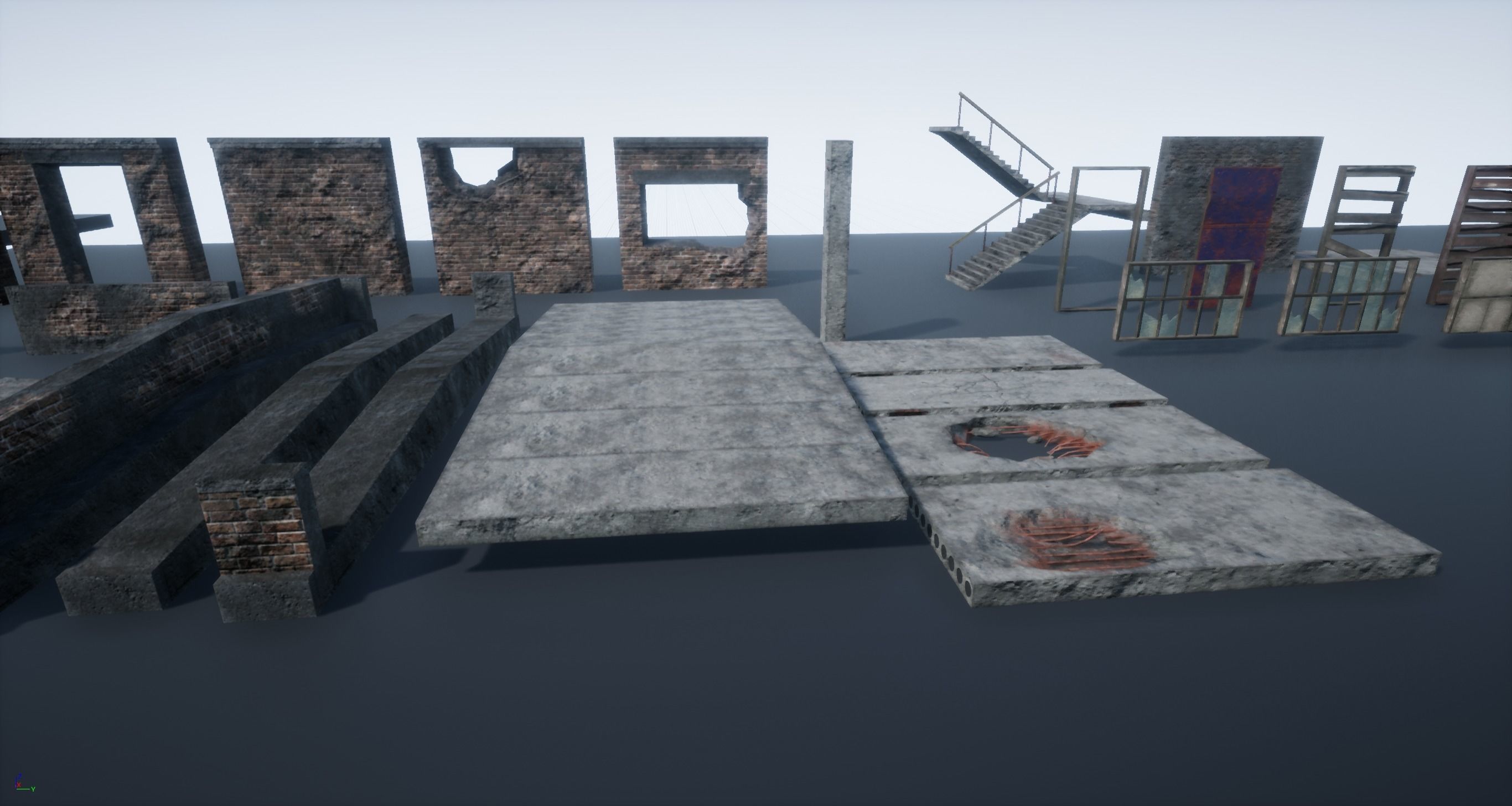 Modular Abandoned Building PBR Low-poly 3D model_20