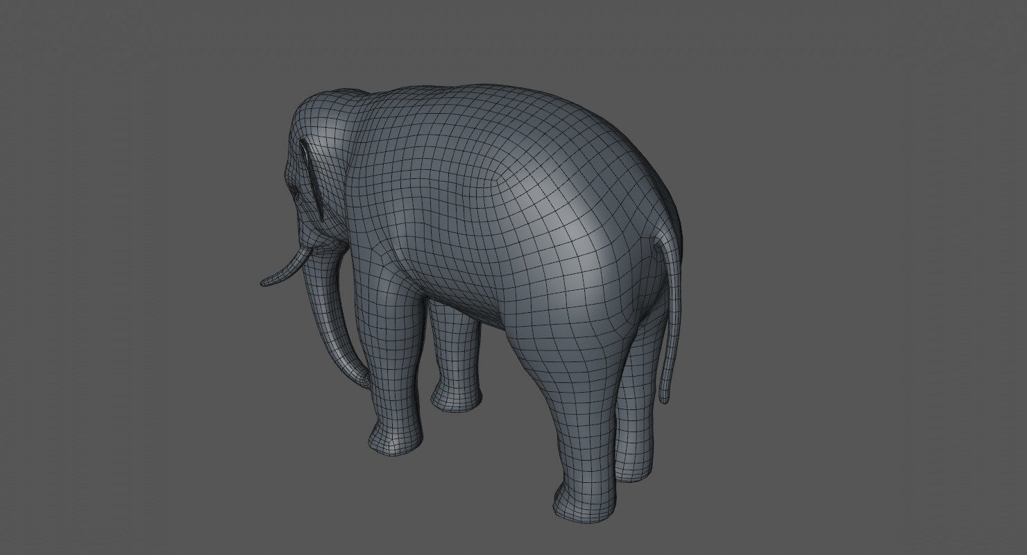 Asian Elephant Low-poly 3D model_12