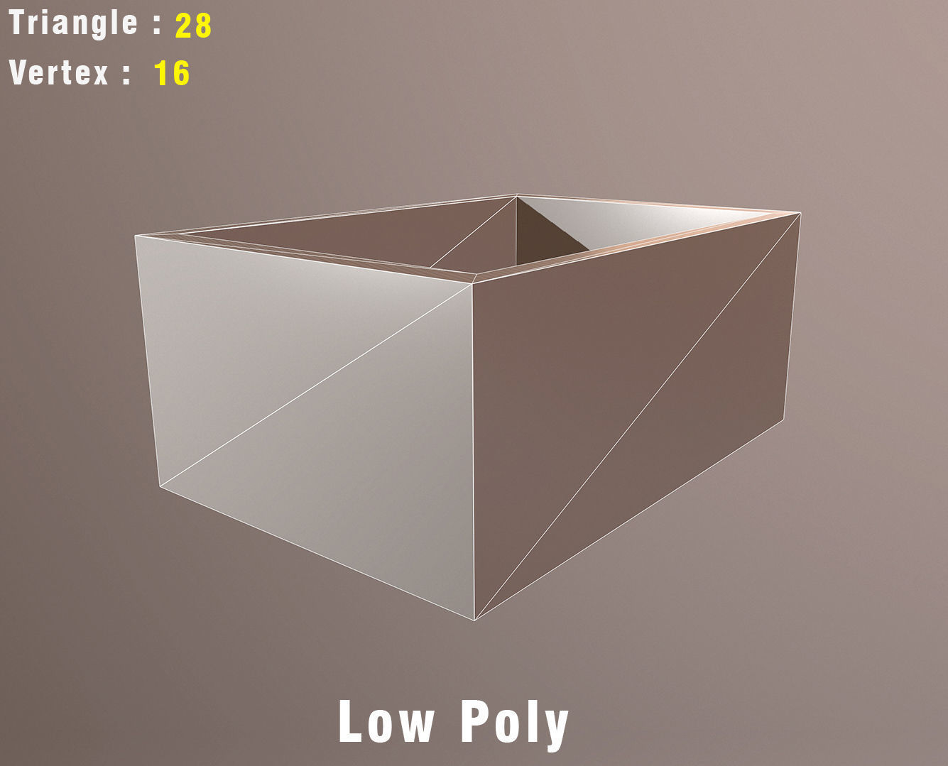 low poly Wood Box 3D model Low-poly 3D model_4