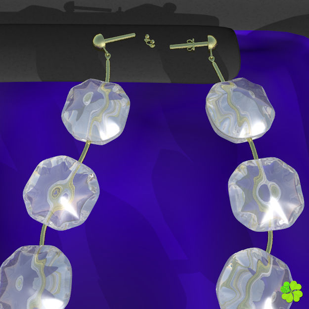 Earrings and bracelet with display box rigged low poly Low-poly 3D model_21