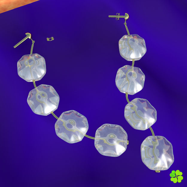 Earrings and bracelet with display box rigged low poly Low-poly 3D model_3