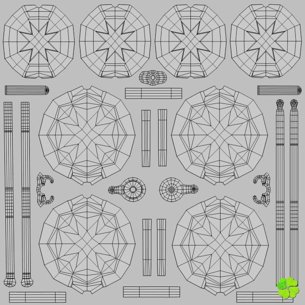 Earrings and bracelet with display box rigged low poly Low-poly 3D model_73