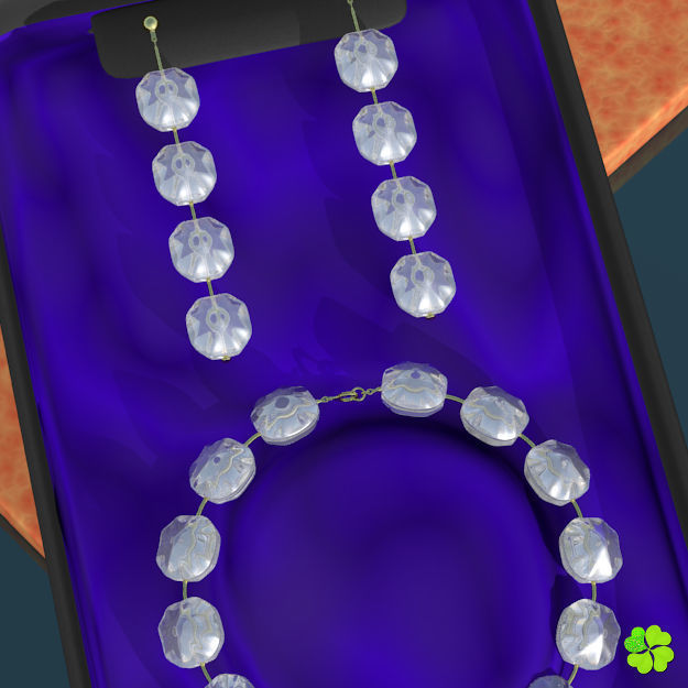 Earrings and bracelet with display box rigged low poly Low-poly 3D model_18