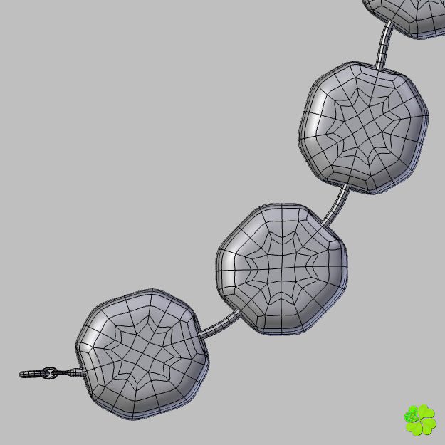 Earrings and bracelet with display box rigged low poly Low-poly 3D model_36