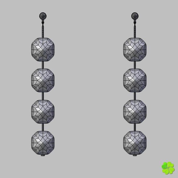 Earrings and bracelet with display box rigged low poly Low-poly 3D model_43