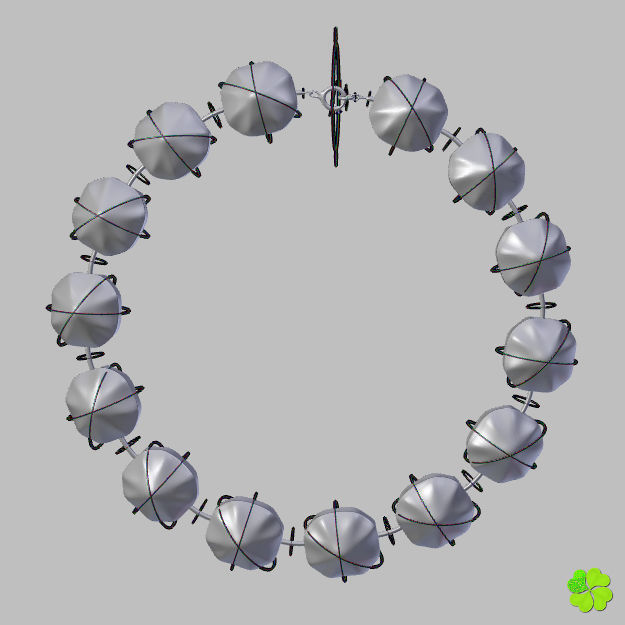 Earrings and bracelet with display box rigged low poly Low-poly 3D model_66