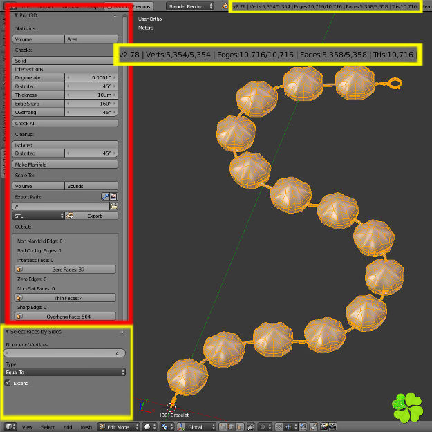 Earrings and bracelet with display box rigged low poly Low-poly 3D model_38