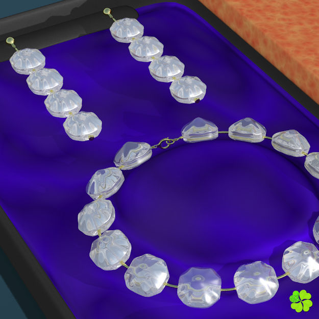 Earrings and bracelet with display box rigged low poly Low-poly 3D model_15