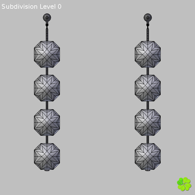 Earrings and bracelet with display box rigged low poly Low-poly 3D model_44