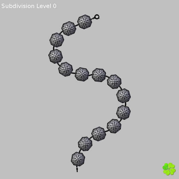 Earrings and bracelet with display box rigged low poly Low-poly 3D model_31