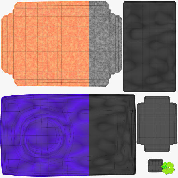 Earrings and bracelet with display box rigged low poly Low-poly 3D model_71