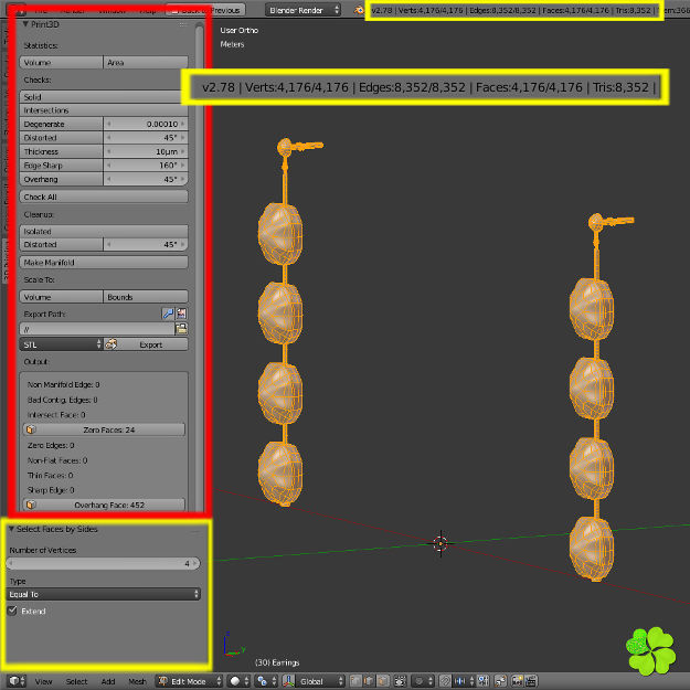 Earrings and bracelet with display box rigged low poly Low-poly 3D model_47