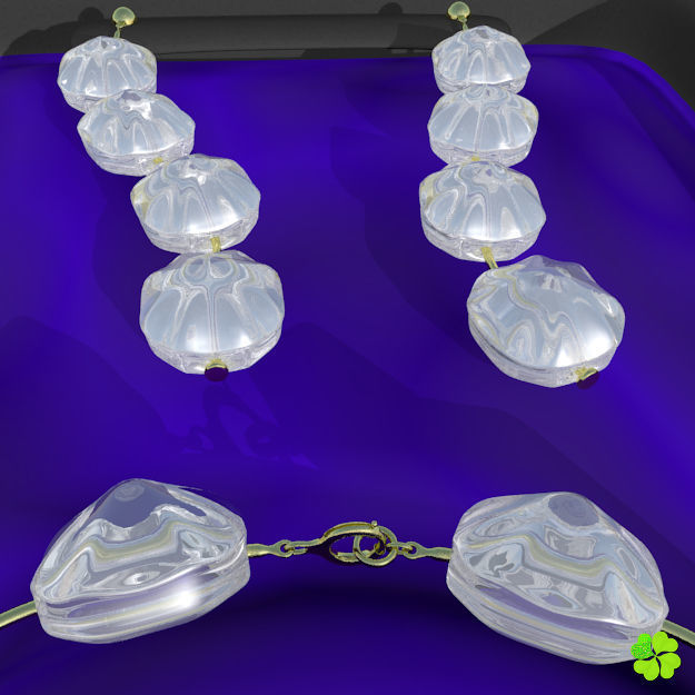 Earrings and bracelet with display box rigged low poly Low-poly 3D model_5