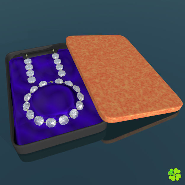 Earrings and bracelet with display box rigged low poly Low-poly 3D model_13