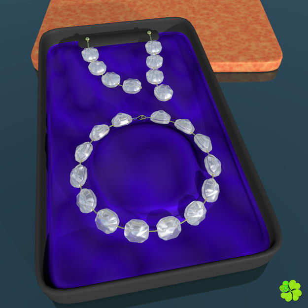 Earrings and bracelet with display box rigged low poly Low-poly 3D model_2