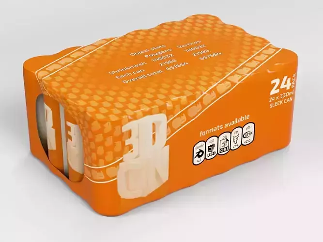 24 pack shrinkwrapped 330ml sleek cans